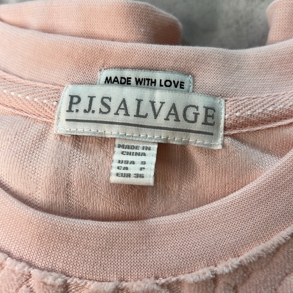 Pj salvage pink cable set crew neck and shorts velour soft holiday lounge - Picture 11 of 11